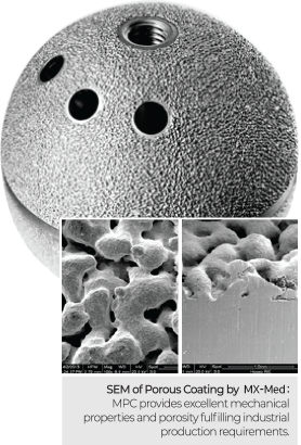 Strong bonding by no interface between substrate and porous coating layer